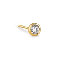 Clous d'oreille à l'unité Or jaune 18K Zircone Ø4.5 mm-605967