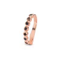 Ear cuff Argent Zircone noir, 6 Pierres rosé Plaqué or Ø10 mm-605988