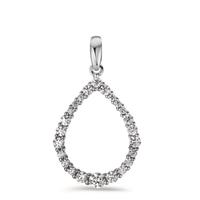 Pendentif Or blanc 9K Zircone-606032
