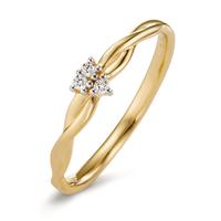 Bague Or jaune 9K Diamant 0.04 ct, 3 Pierres, w-si-606064