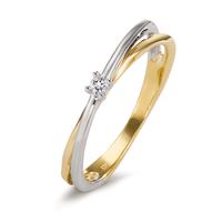 Bague Or jaune 9K, Or blanc 9K Diamant 0.03 ct, w-si-606068