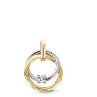 Pendentif Or jaune 9K, Or blanc 9K Diamant 0.03 ct, w-si Ø11 mm-606069