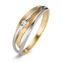 Bague Or jaune 9K, Or blanc 9K Diamant 0.04 ct, w-si-606071