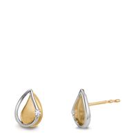 Clous d'oreilles Or jaune 9K, Or blanc 9K Diamant 0.03 ct, w-si-606073