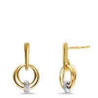 Pendant d'oreilles Or jaune 9K, Or blanc 9K Diamant 0.03 ct, 8 Pierres, w-si-606075
