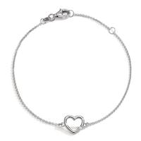Bracelet Or blanc 14K Diamant 0.01 ct, w-si Coeur 15.5-18 cm-606079