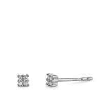 Clous d'oreilles Or blanc 18K Diamant 0.04 ct, 8 Pierres, p1 Ø2.7 mm-606080
