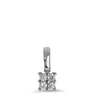 Pendentif Or blanc 18K Diamant 0.04 ct, 4 Pierres, p1 Ø3.3 mm-606081