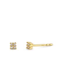 Clous d'oreilles Or jaune 18K Diamant 0.04 ct, 8 Pierres, p1 Ø2.7 mm-606082
