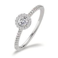 Bague Or blanc 18K Diamant 0.30 ct, w-si Ø6 mm-606103