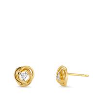 Clous d'oreilles Or jaune 18K Diamant 0.10 ct, 2 Pierres, w-si-606107