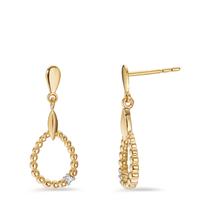 Pendant d'oreilles Or jaune 18K Diamant 0.02 ct, 2 Pierres, w-si-606110