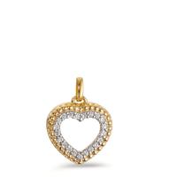 Pendentif Or jaune 18K Diamant 0.09 ct, w-si Coeur Ø11 mm-606115