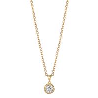 Chaînette avec pendentif Argent Zircone jaune Plaqué or 40-45 cm Ø10 mm-606257