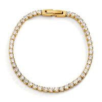 Bracelet Acier inoxydable Zircone jaune PVD 17 cm-606293