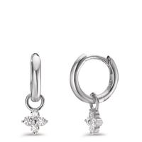 Créoles à charnières Argent Zircone 8 Pierres Rhodié-606364