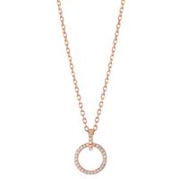Chaînette avec pendentif Argent Zircone rosé Plaqué or 39-44 cm-606377