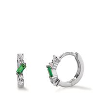 Créoles à charnières Argent Zircone 10 Pierres Rhodié-606381