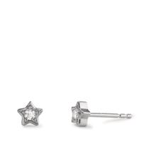 Clous d'oreilles Argent Zircone 2 Pierres Rhodié Étoile Ø5 mm-606393