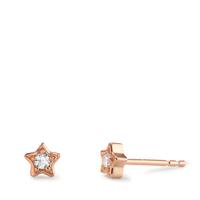 Clous d'oreilles Argent Zircone 2 Pierres rosé Plaqué or Étoile Ø5 mm-606394