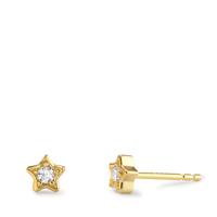 Clous d'oreilles Argent Zircone 2 Pierres jaune Plaqué or Étoile Ø5 mm-606395