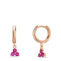 Créoles à charnières Argent Zircone rose, 6 Pierres rosé Plaqué or-606430