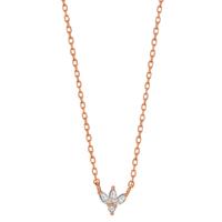 Collier Argent Zircone 4 Pierres rosé Plaqué or 38-42 cm-606442
