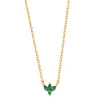 Collier Argent Zircone vert, 4 Pierres jaune Plaqué or 38-42 cm-606446