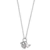 Collier Argent Zircone Rhodié Coeur 40-45 cm-606450