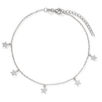 Chaînette de cheville Argent Zircone Rhodié Étoile 23-27 cm-606456