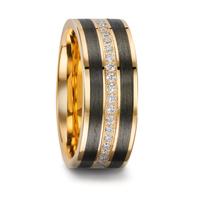 Alliance Or jaune 18K, Carbone Diamant 0.23 ct, 23 Pierres, w-si-606501