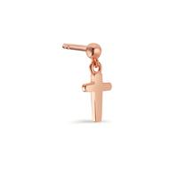Clous d'oreille à l'unité Argent rosé Plaqué or Croix-606793