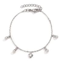 Bracelet Argent Rhodié Coeur 16-19 cm-606819
