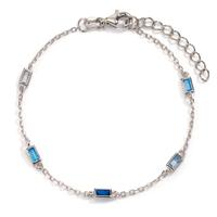 Bracelet Argent Zircone 5 Pierres Rhodié 16-19 cm-606821