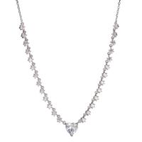 Collier Argent Zircone Rhodié Coeur 36-41 cm-606828