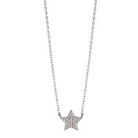 Collier Argent Zircone Rhodié Étoile 36-41 cm-606831