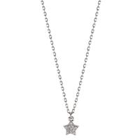 Collier Argent Zircone Rhodié Étoile 39-44 cm-606833