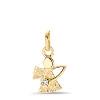 Pendentif Or jaune 18K Diamant 0.015 ct, w-si Ange gardien Ø8 mm-606975