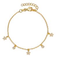 Bracelet Argent Zircone jaune Plaqué or Étoile 16-19 cm-606991