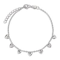 Bracelet Argent Rhodié Coeur 16-19 cm-607001