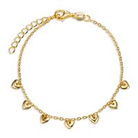 Bracelet Argent jaune Plaqué or Coeur 16-19 cm-607003