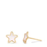 Clous d'oreilles Argent jaune Plaqué or nacre Étoile Ø8 mm-607083