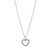 Collier Argent Rhodié Coeur 40-44 cm-607099