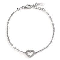 Bracelet Argent Rhodié Coeur 17-19 cm-607100