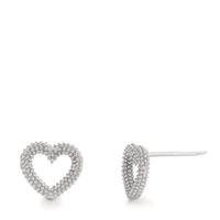 Clous d'oreilles Argent Rhodié Coeur Ø9.5 mm-607101