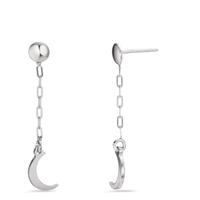 Pendant d'oreilles Argent Rhodié Lune-607119