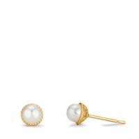 Clous d'oreilles Or jaune 9K perle d'eau douce Ø5 mm-607143