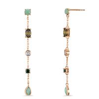 Pendant d'oreilles Bronze Zircone 10 Pierres plaqués or 3 microns-607160
