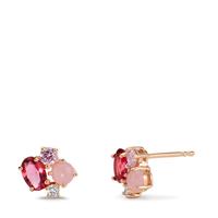 Clous d'oreilles Bronze Zircone 8 Pierres Plaqué or Ø9 mm-607162