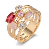 Bague Bronze Zircone 6 Pierres Plaqué or-607164